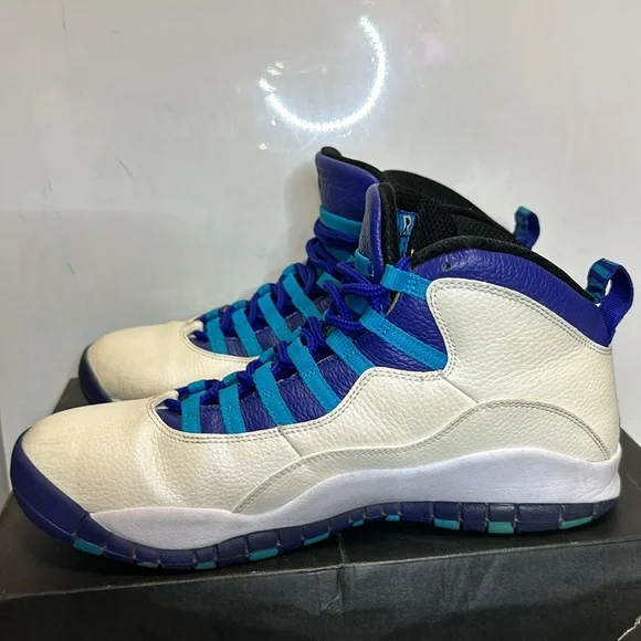Air Jordan retro 10 white/Concord – blue Lagoon – black. - Picture 2 of 8